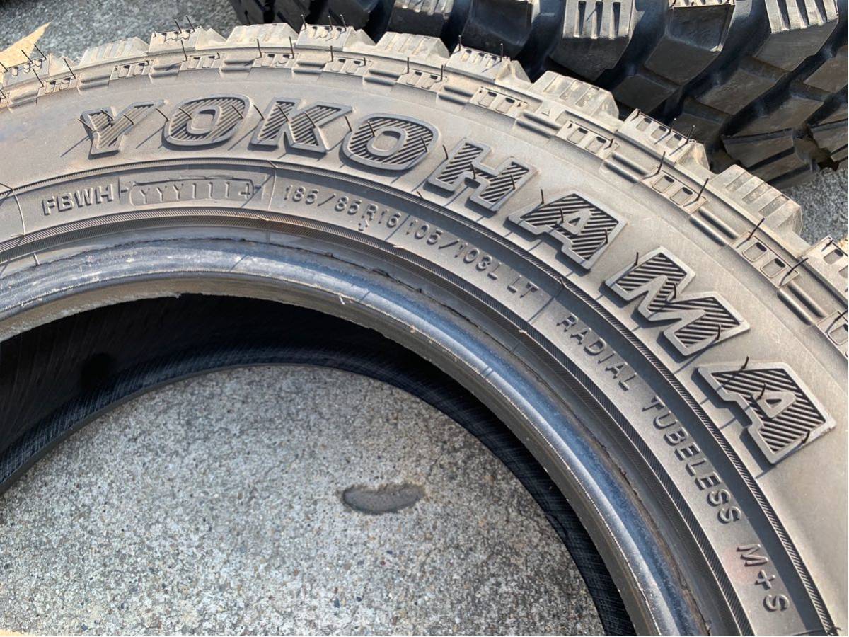 ジムニー向けタイヤ　ヨコハマ YOKOHAMA ジオランダ―M/T+ サイズ:185/85R16 105/103L LT 製造'14年10週 中古タイヤ4本セット 走行可能品_画像2