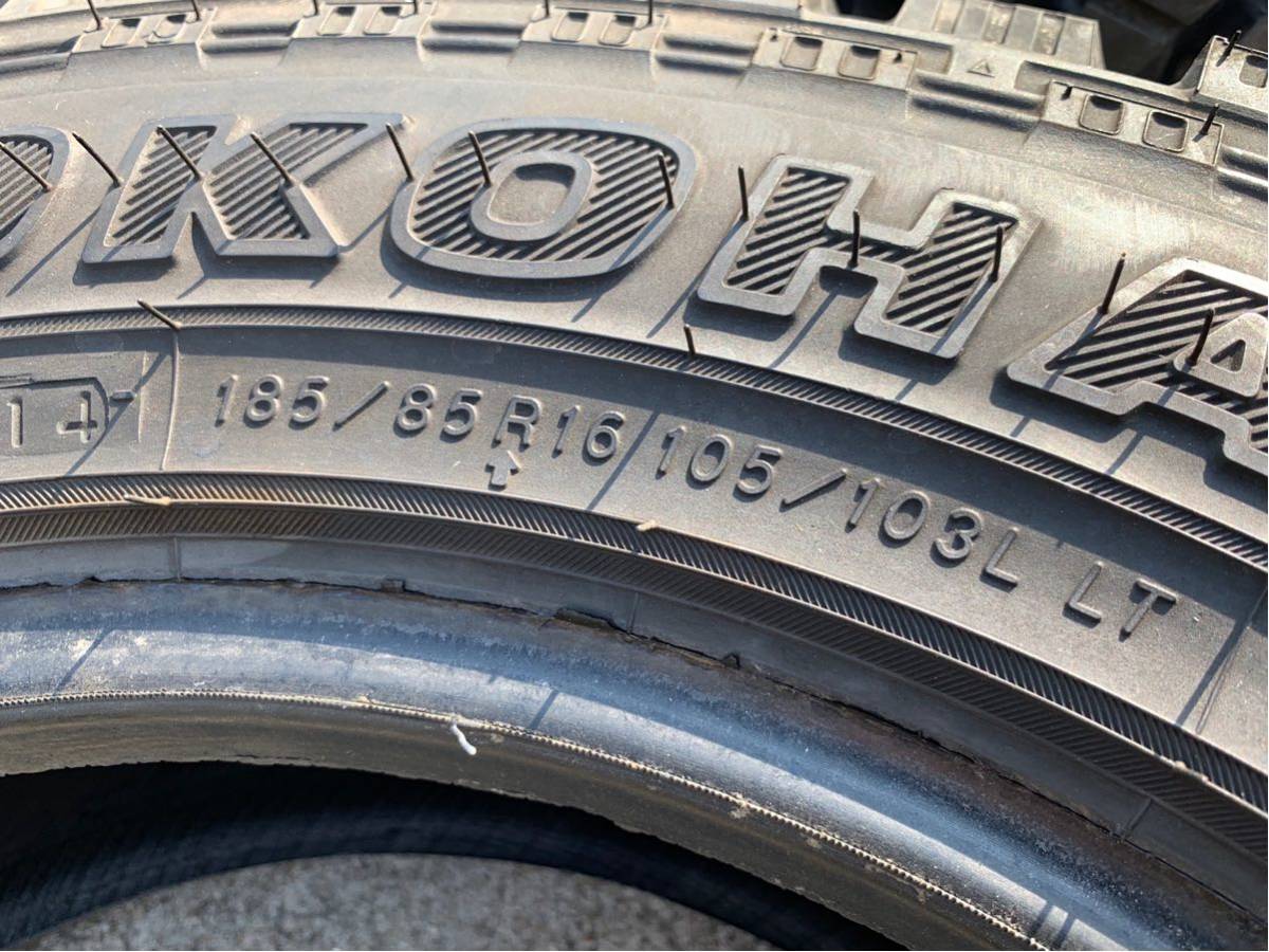 ジムニー向けタイヤ　ヨコハマ YOKOHAMA ジオランダ―M/T+ サイズ:185/85R16 105/103L LT 製造'14年10週 中古タイヤ4本セット 走行可能品_画像9